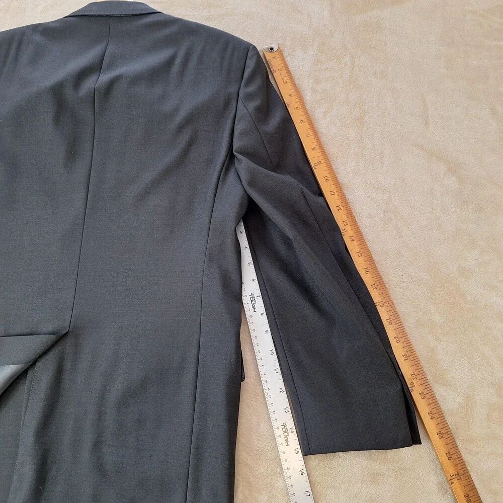 Burberry London Suit Jacket Mens 40R Gray Single Vent 2 Button Made USA Formal